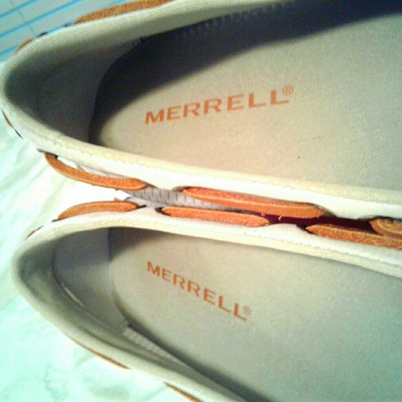 MERRELL Marina Ivory Vibram Sole Leather Moccasins - Picture 3 of 8